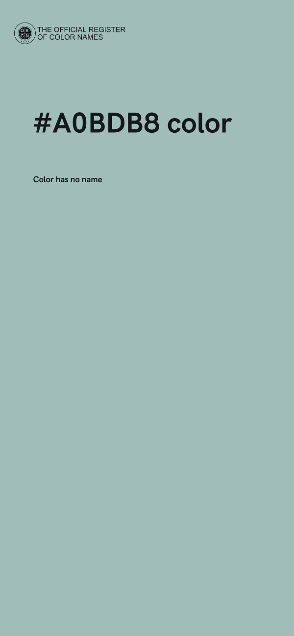 #A0BDB8 color image