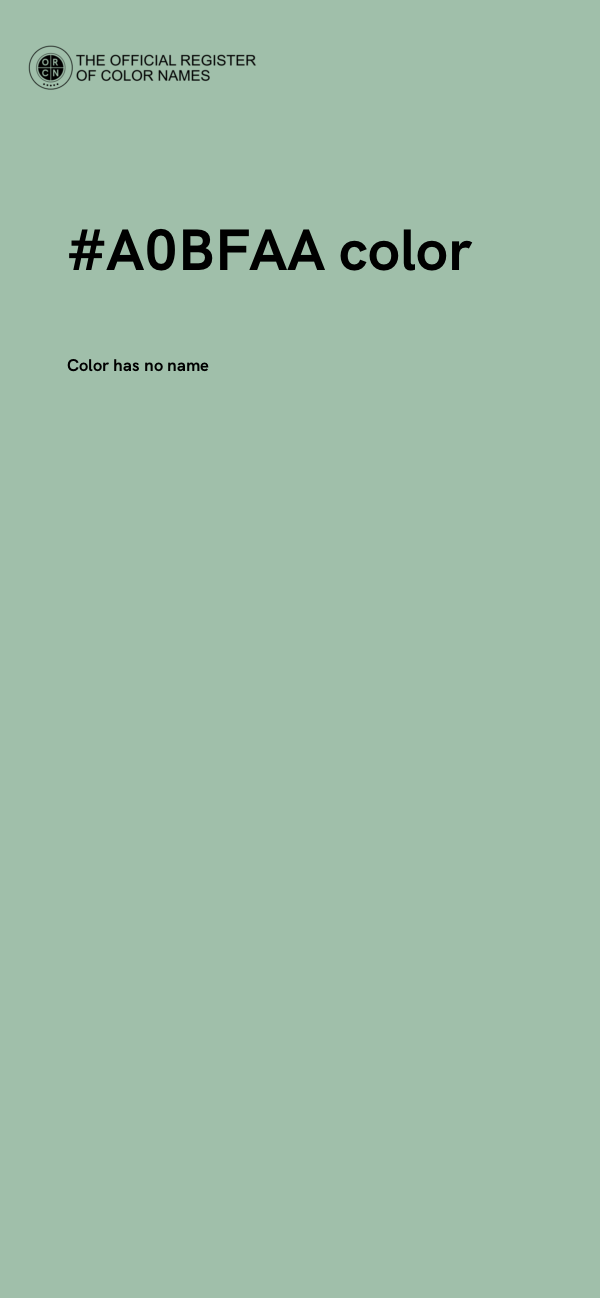 #A0BFAA color image