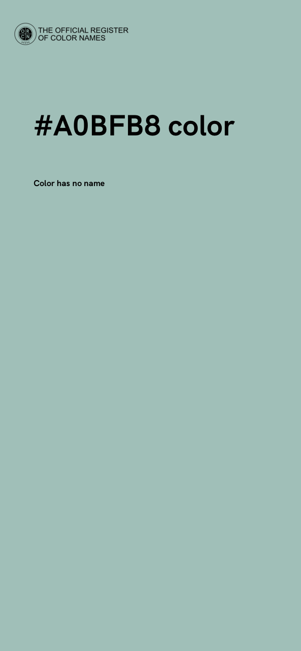 #A0BFB8 color image