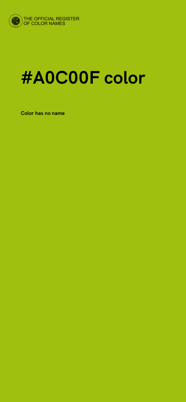 #A0C00F color image