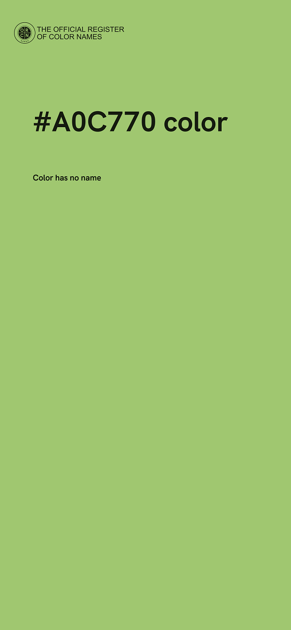 #A0C770 color image