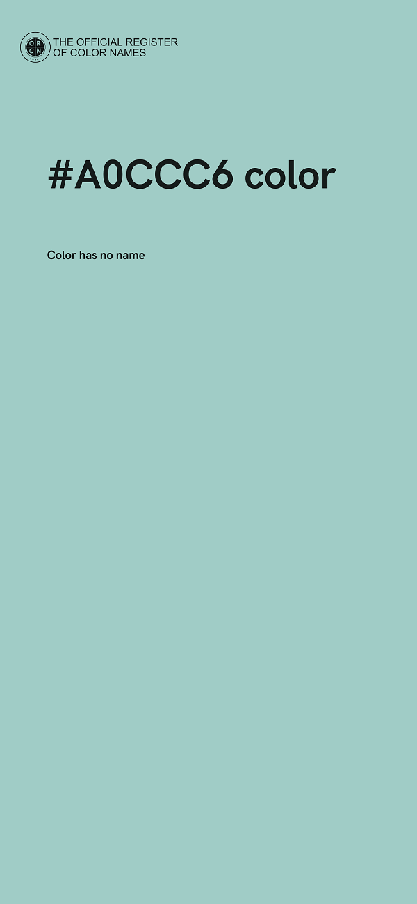 #A0CCC6 color image
