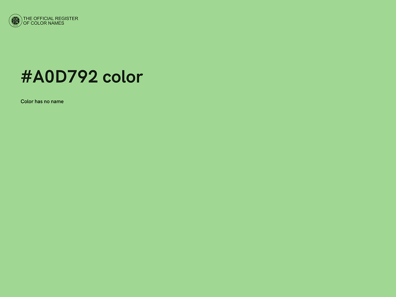 #A0D792 color image