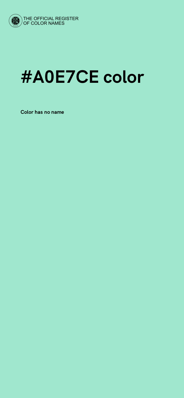 #A0E7CE color image