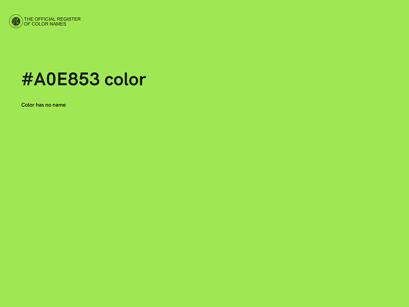 #A0E853 color image