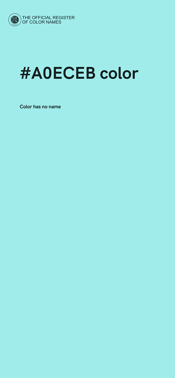 #A0ECEB color image