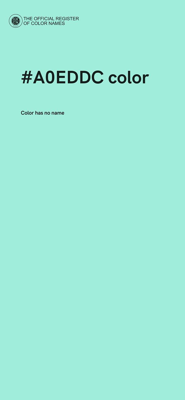 #A0EDDC color image