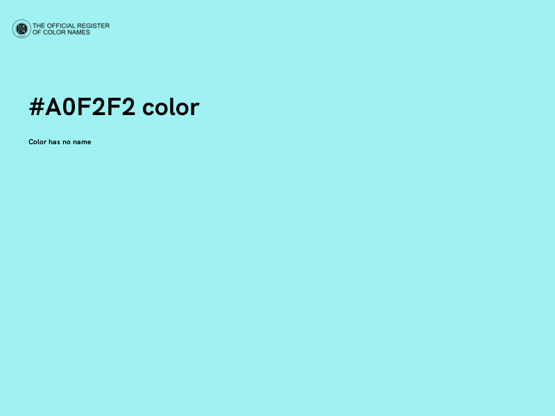 #A0F2F2 color image