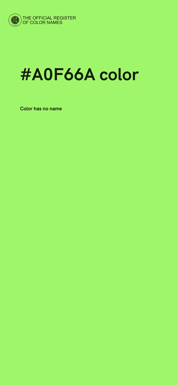 #A0F66A color image