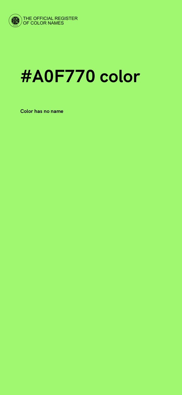 #A0F770 color image