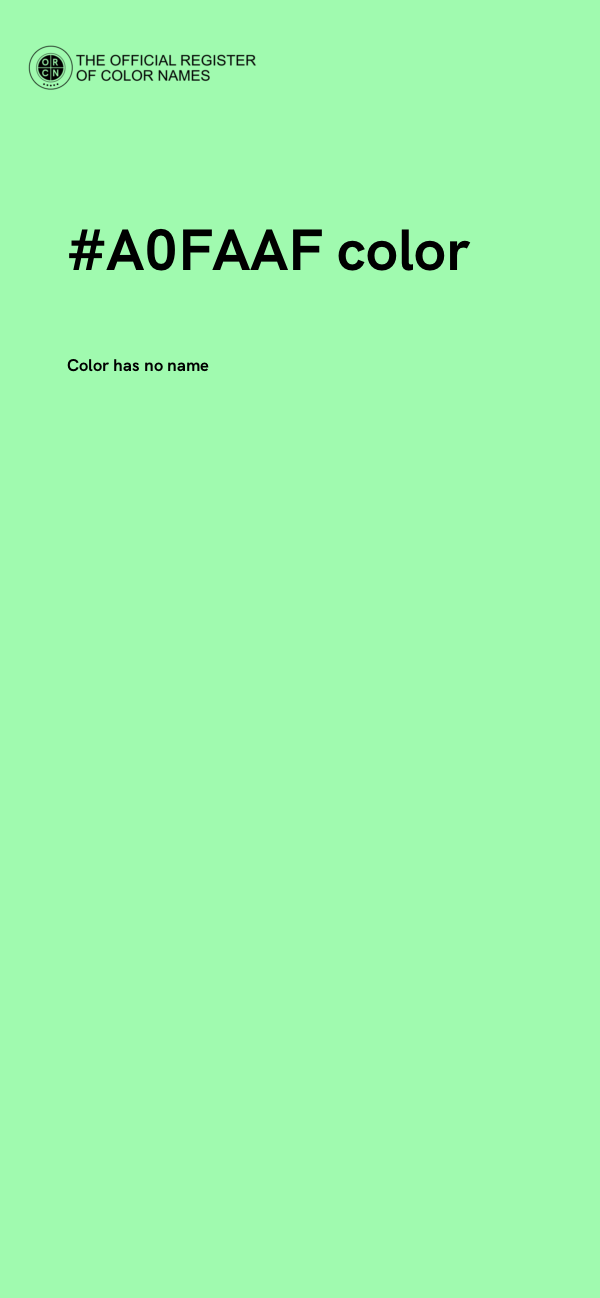 #A0FAAF color image