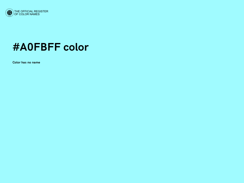 #A0FBFF color image