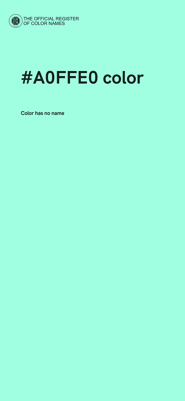 #A0FFE0 color image