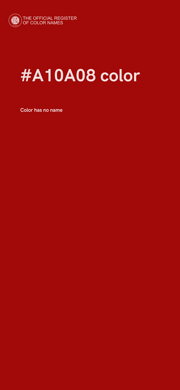 #A10A08 color image