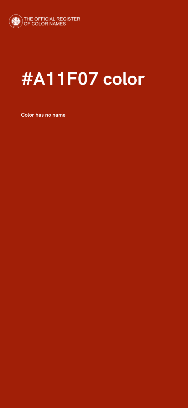 #A11F07 color image