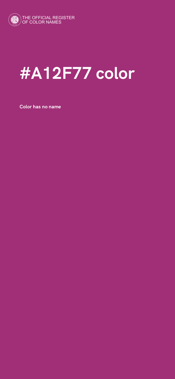 #A12F77 color image