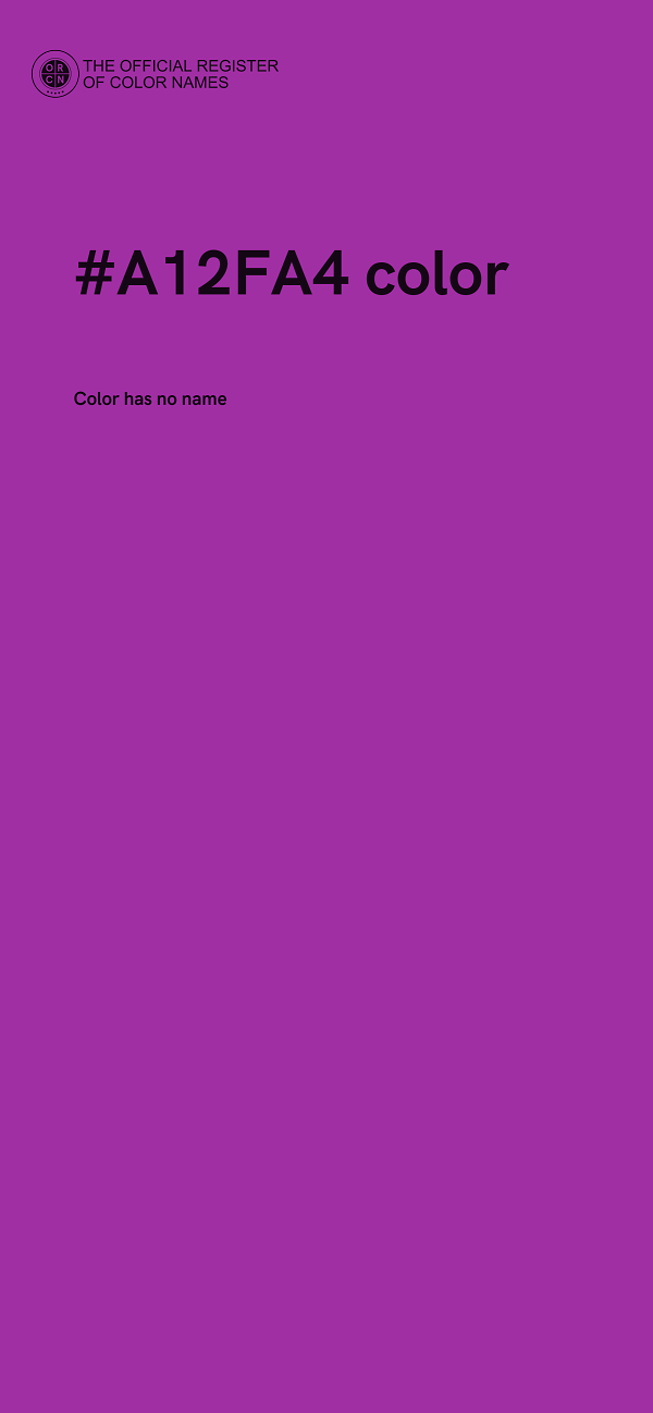 #A12FA4 color image