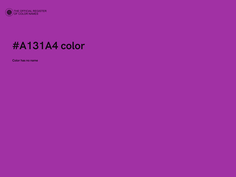 #A131A4 color image