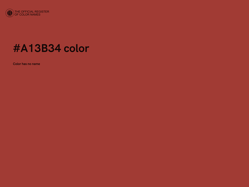 #A13B34 color image