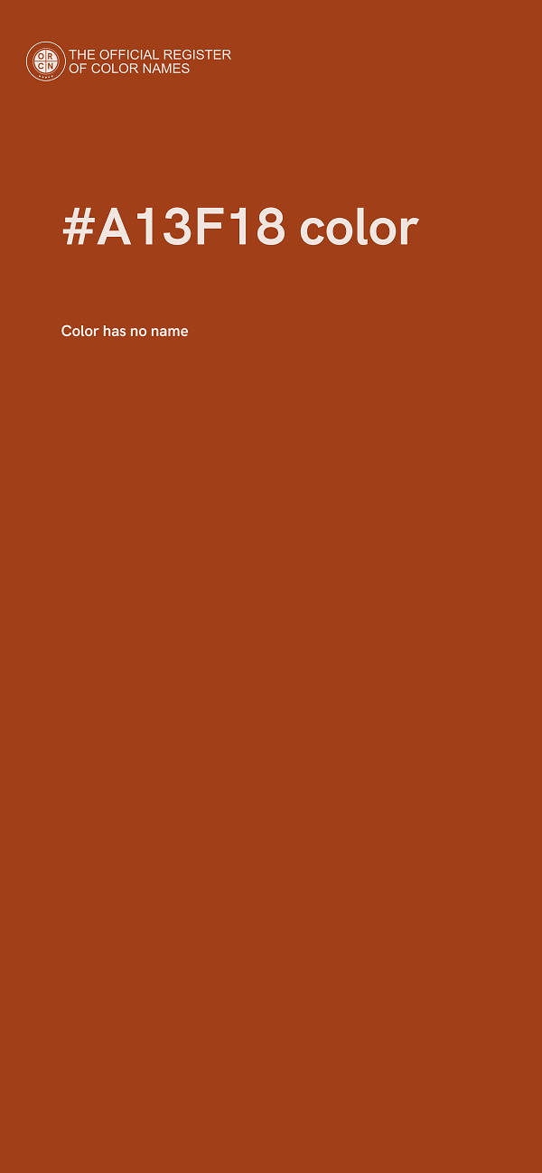 #A13F18 color image