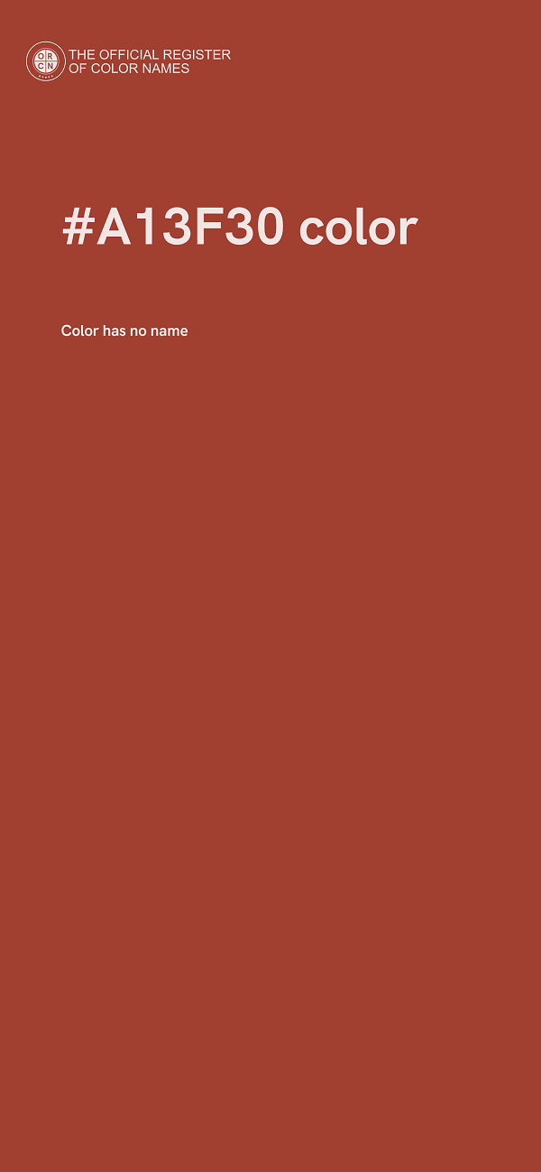 #A13F30 color image
