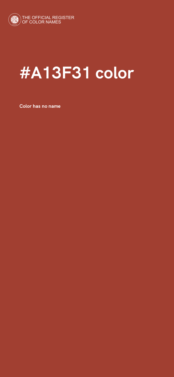 #A13F31 color image
