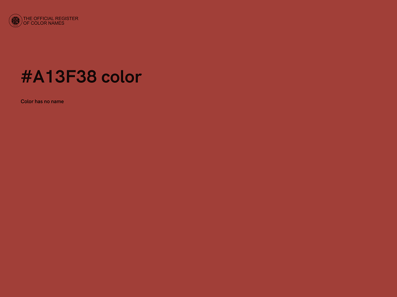 #A13F38 color image