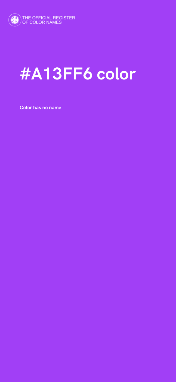 #A13FF6 color image