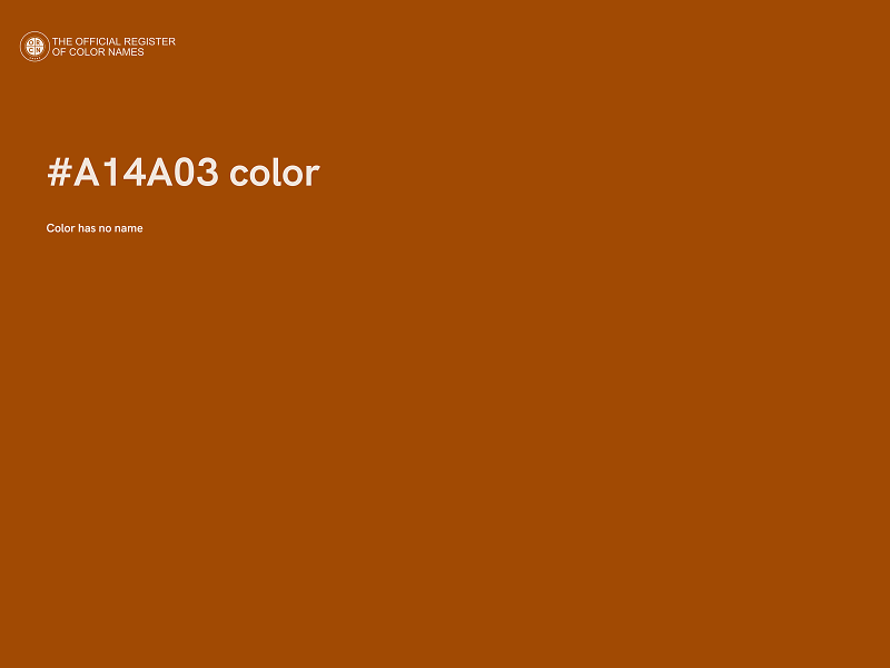 #A14A03 color image