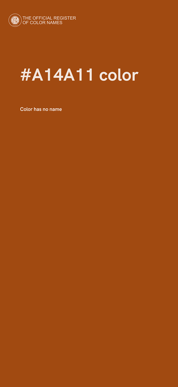 #A14A11 color image