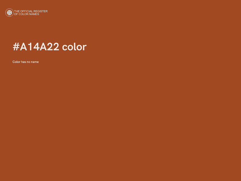 #A14A22 color image