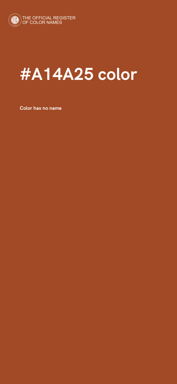 #A14A25 color image