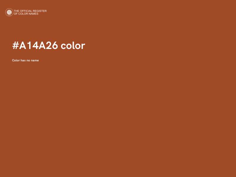 #A14A26 color image