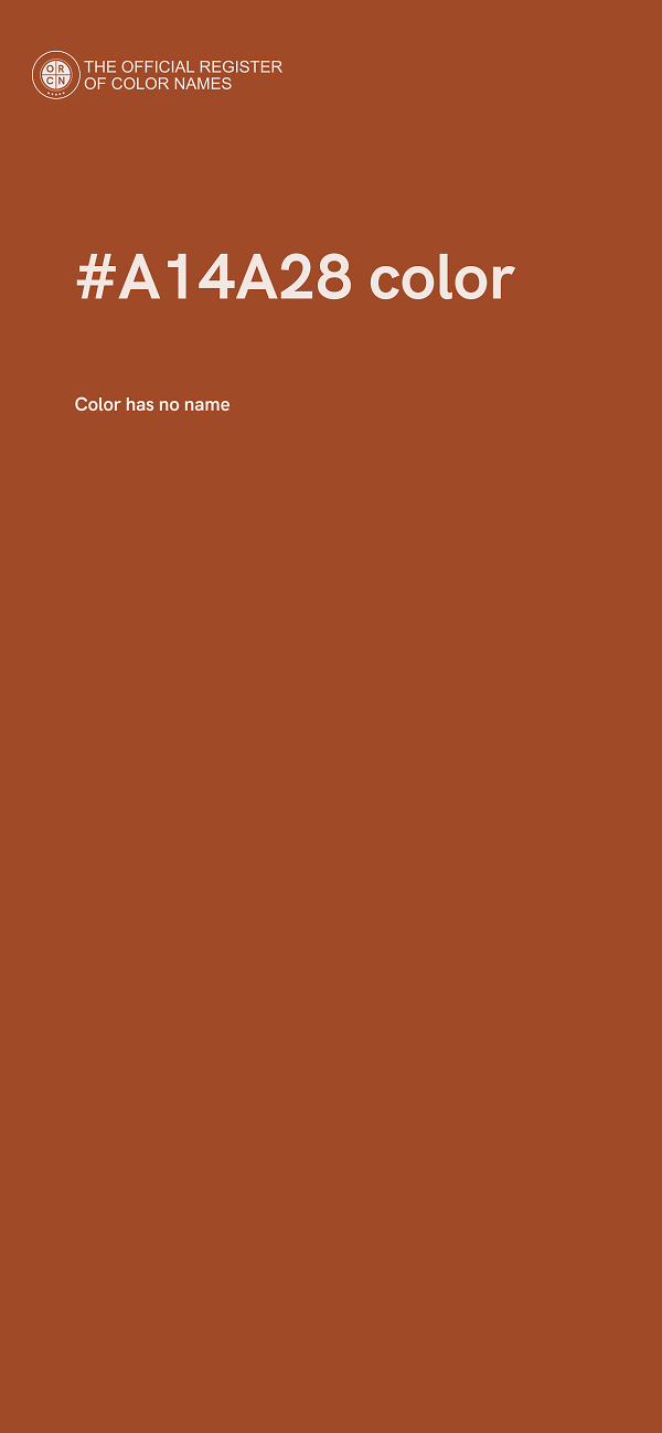 #A14A28 color image