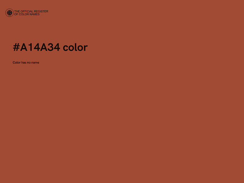 #A14A34 color image