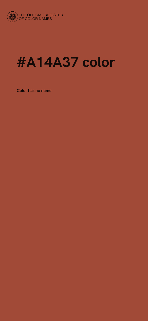 #A14A37 color image