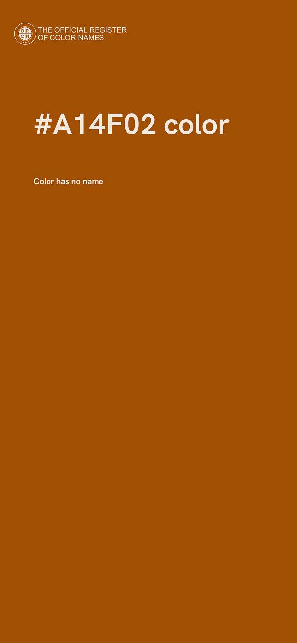 #A14F02 color image