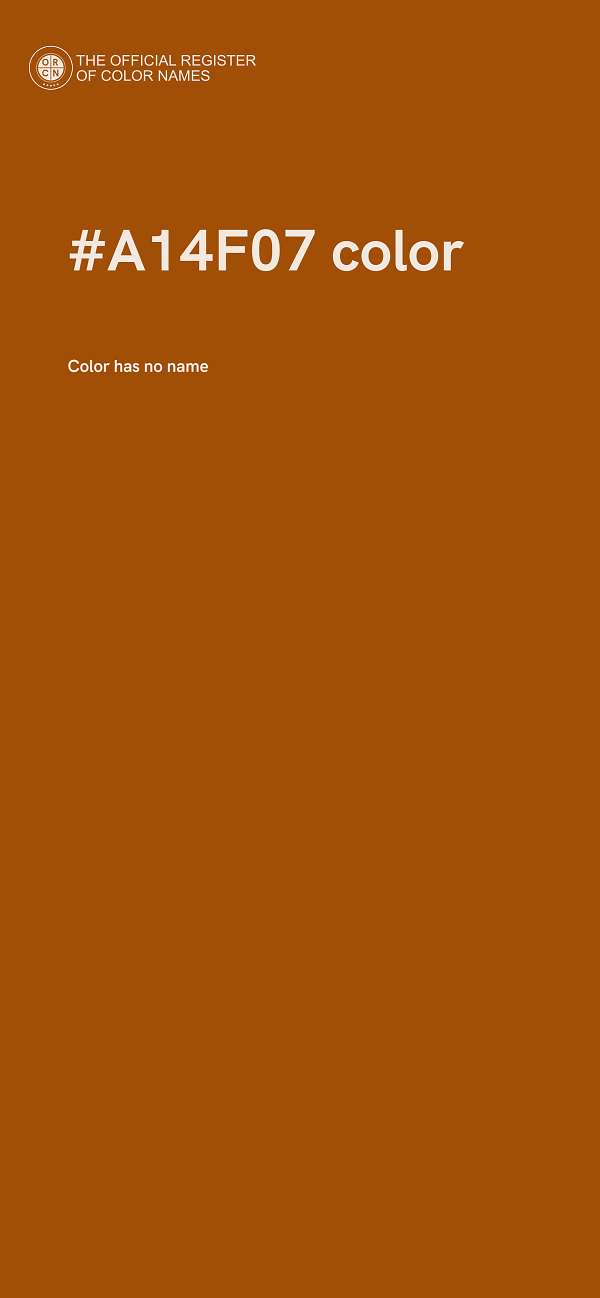 #A14F07 color image