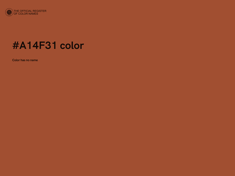 #A14F31 color image