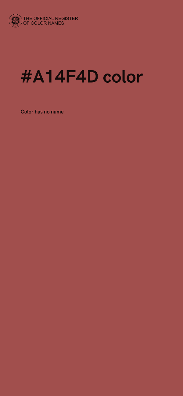 #A14F4D color image