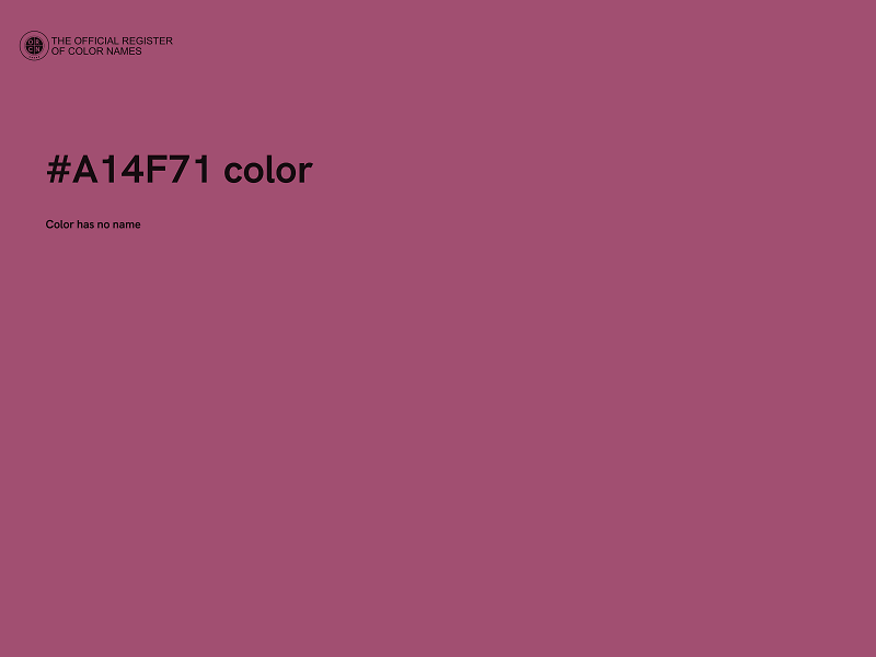 #A14F71 color image
