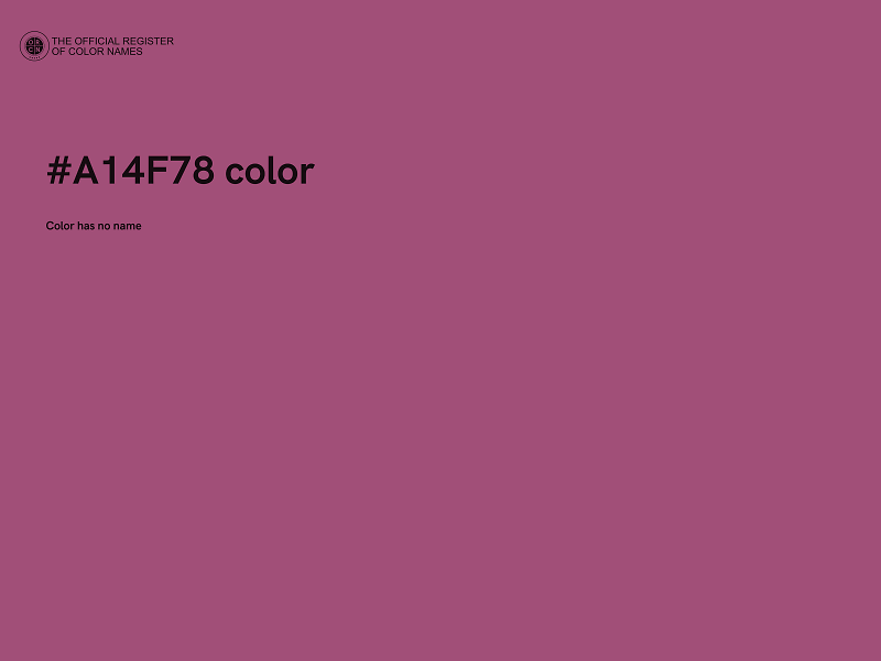 #A14F78 color image