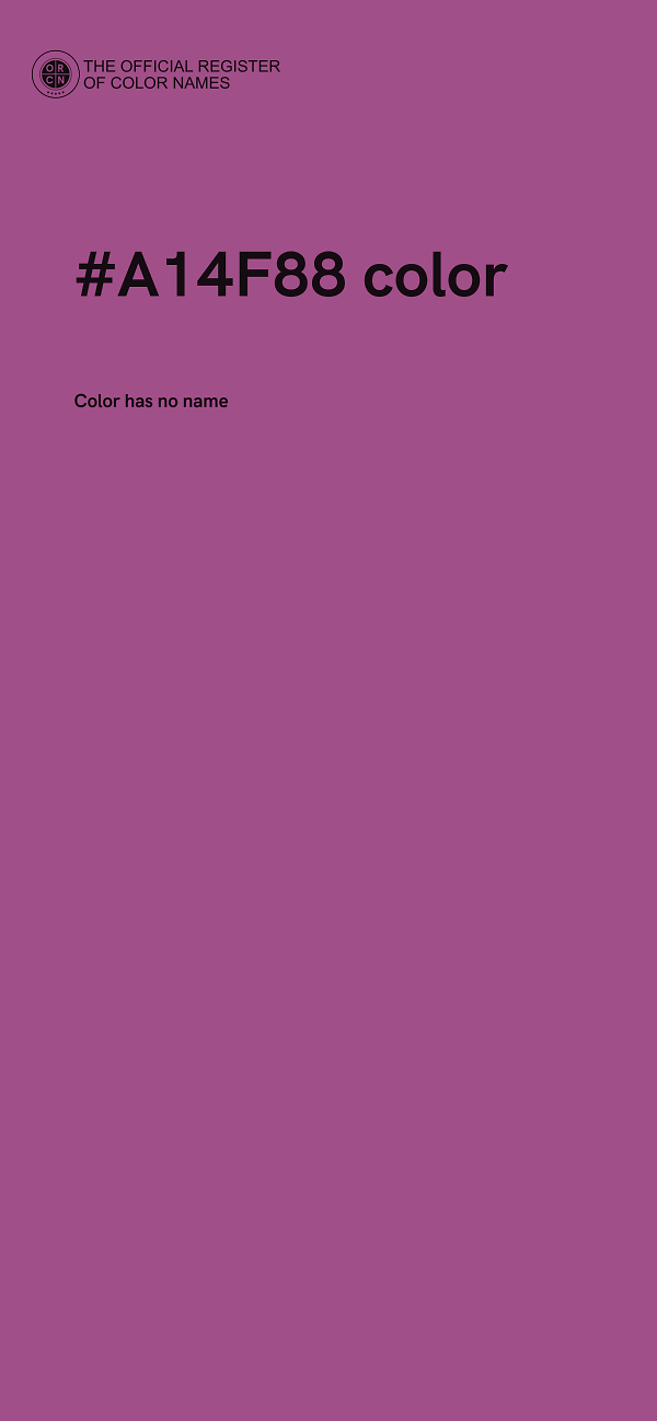 #A14F88 color image