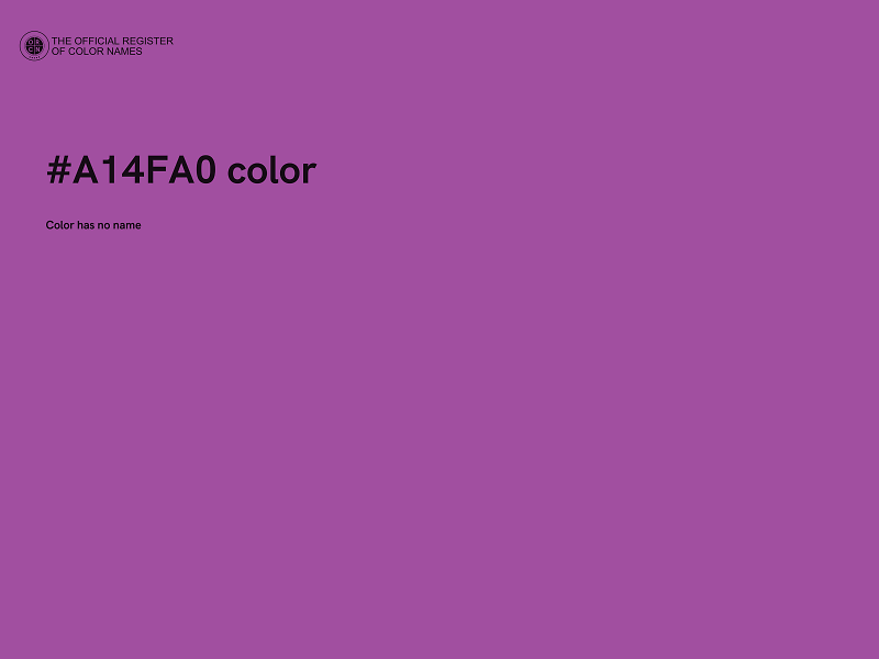 #A14FA0 color image