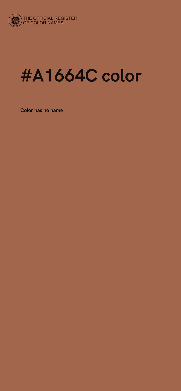 #A1664C color image