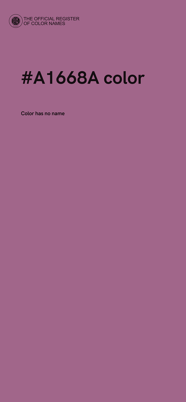 #A1668A color image