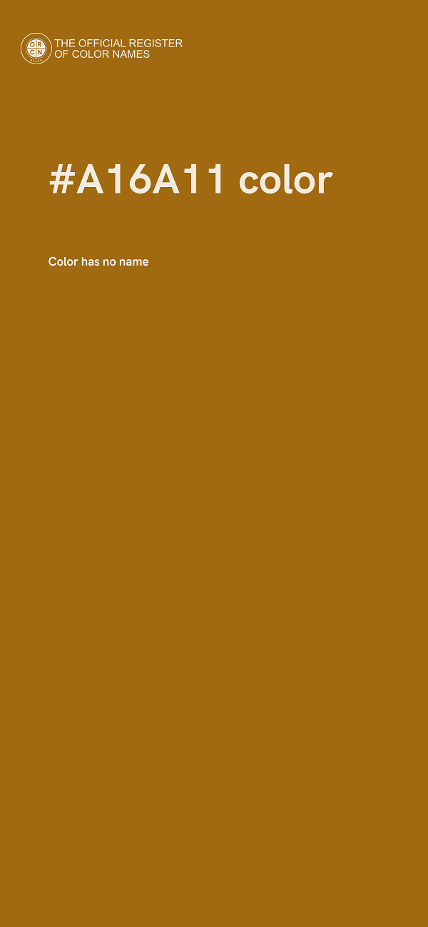 #A16A11 color image