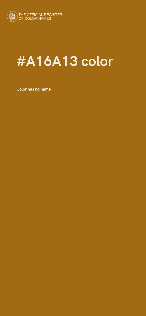 #A16A13 color image
