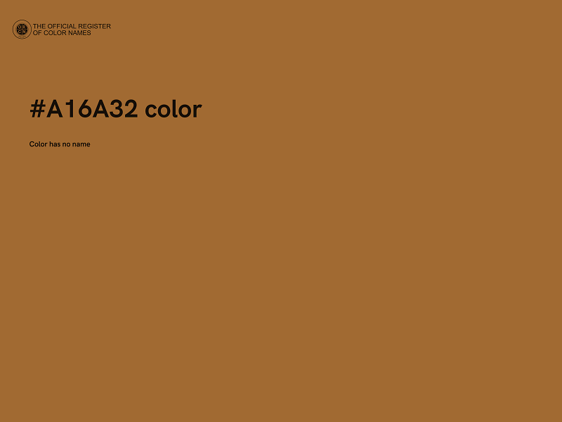 #A16A32 color image