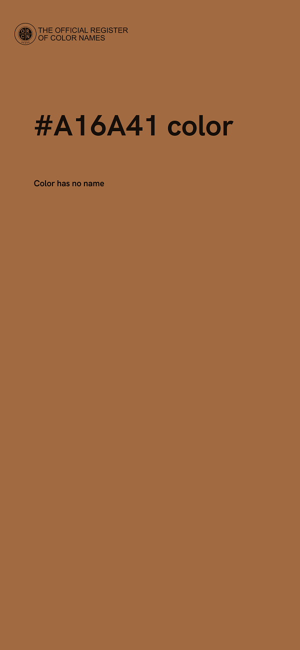 #A16A41 color image